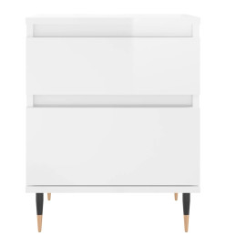 Tables de chevet 2 pcs blanc brillant 40x35x50 cm