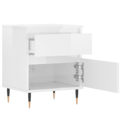 Tables de chevet 2 pcs blanc brillant 40x35x50 cm