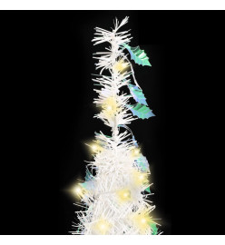 Sapin de Noël artificiel escamotable 100 LED blanc 150 cm