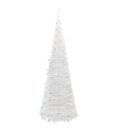 Sapin de Noël artificiel escamotable 100 LED blanc 150 cm