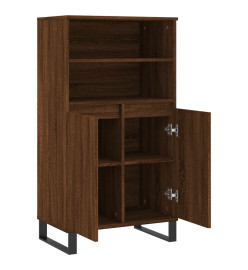 Buffet haut Chêne marron 60x36x110 cm Bois d'ingénierie