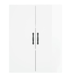 Armoire murale blanc brillant 69,5x34x90 cm bois d'ingénierie