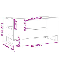 Table basse blanc 102x44,5x50 cm bois d'ingénierie