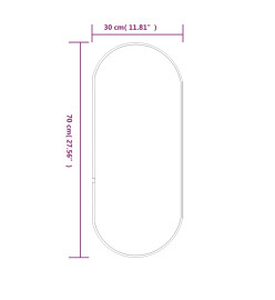 Miroir mural Doré 70x30 cm Ovale