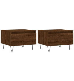 Tables basses 2 pcs chêne marron 50x46x35 cm bois d'ingénierie