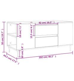 Table basse chêne fumé 102x44,5x50 cm bois d'ingénierie