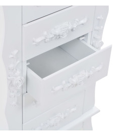 Armoire à bijoux sur pieds Blanc