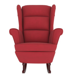 Fauteuil à bascule pieds en bois d'hévéa Rouge bordeaux Velours