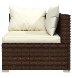 Salon de jardin 8 pcs avec coussins Résine tressée Marron