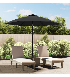 Parasol d'extérieur avec LED et mât en acier 300 cm Anthracite