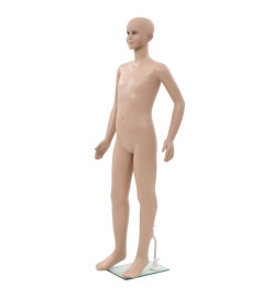 Mannequin enfant corps complet avec base verre Beige 140 cm