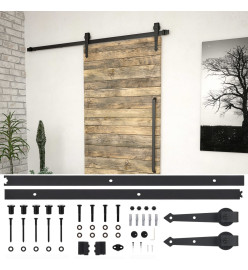 Kit de fixation pour porte coulissante 200 cm Acier Noir