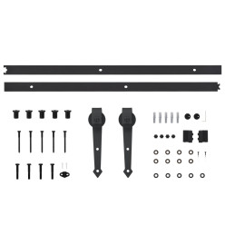 Kit de fixation pour porte coulissante 200 cm Acier Noir