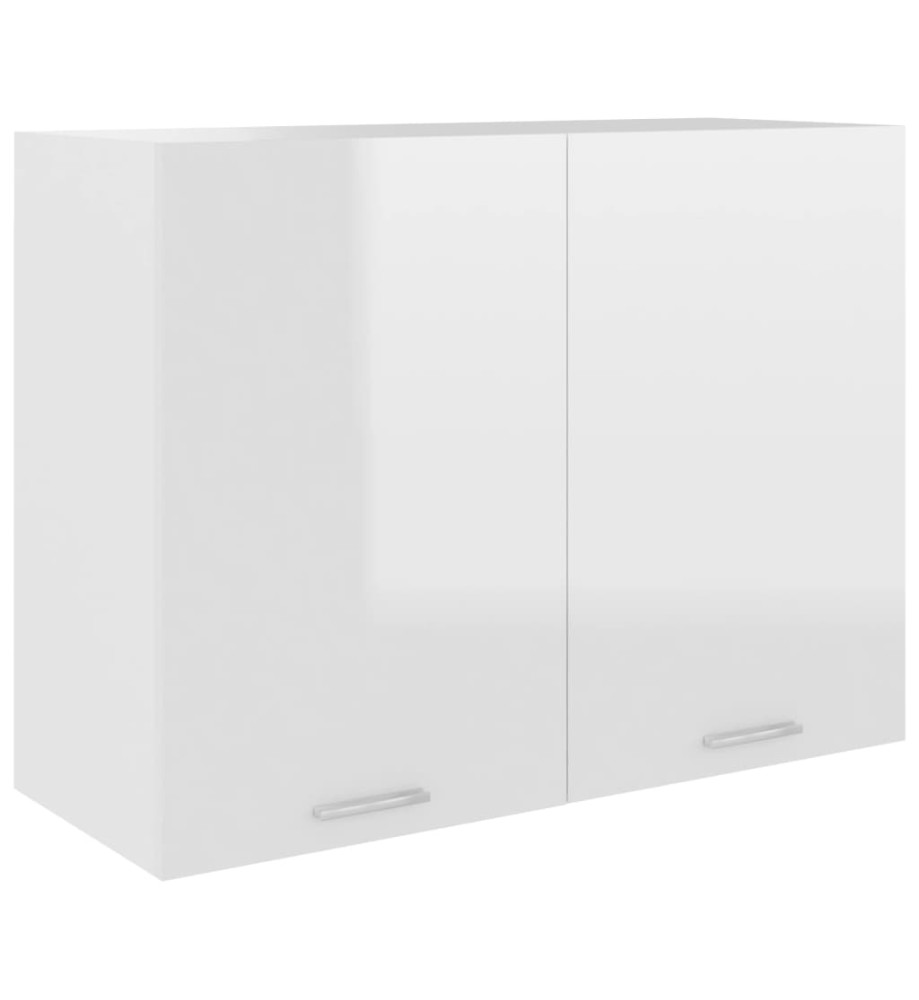 Armoire suspendue Blanc brillant 80x31x60 cm Aggloméré