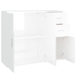 Buffet Blanc brillant 91x29,5x75 cm Bois d'ingénierie