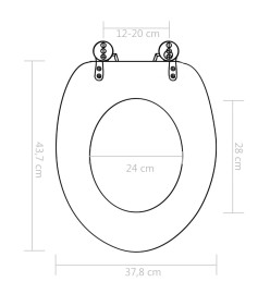 2 pcs Sièges WC MDF et couvercle à fermeture en douceur Pierres