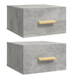 Tables de chevet murales 2 pcs gris béton 35x35x20 cm