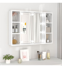 Armoire à miroir avec LED Blanc 76x15x55 cm