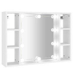 Armoire à miroir avec LED Blanc 76x15x55 cm