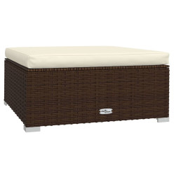 Salon de jardin 4 pcs avec coussins Marron Résine tressée
