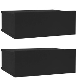 Tables de chevet flottantes 2 pcs Noir 40x30x15 cm