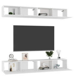 Meubles TV 4 pcs Blanc 100x30x30 cm Aggloméré