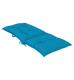 Coussins de chaise de jardin à dossier haut lot de 6 bleu tissu