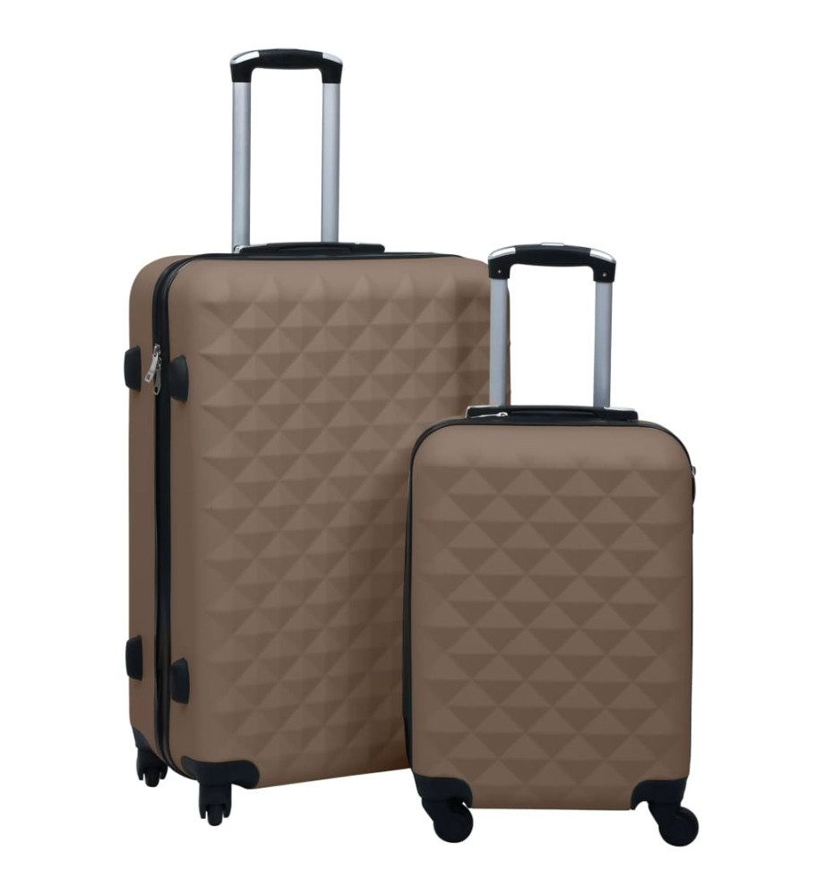 Ensemble de valises rigides 2 pcs Marron ABS