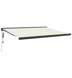 Auvent rétractable crème 4x3 m tissu et aluminium