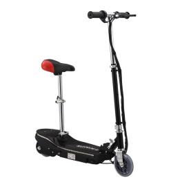 Trottinette électrique avec selle et LED 120 W Noir