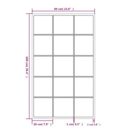 Miroirs muraux 4 pcs noir 100x60 cm métal