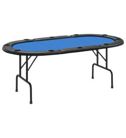 Table de poker pliable 10 joueurs Bleu 206x106x75 cm