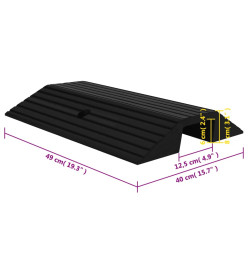 Rampe de seuil de pont 49x40x8 cm Caoutchouc