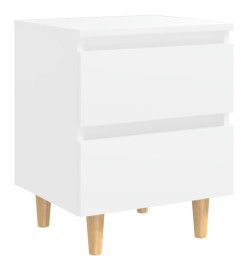 Table de chevet avec pieds en pin Blanc 40x35x50 cm