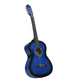 Jeu de guitare classique de débutant 12 pcs Bleu 4/4 39"