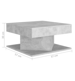 Table basse Gris béton 57x57x30 cm Aggloméré