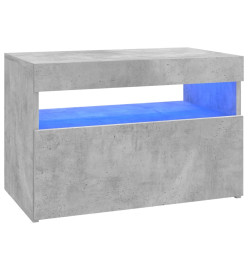 Meuble TV avec lumières LED gris béton 60x35x40 cm