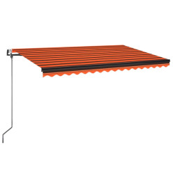 Auvent automatique capteur de vent LED 450x350 cm Orange marron