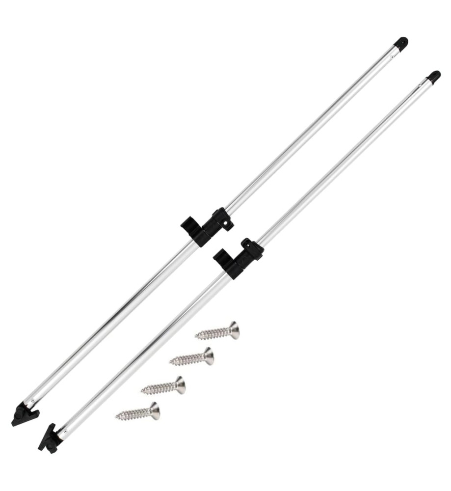 Poteaux de soutien de dessus Bimini 2 pcs Aluminium