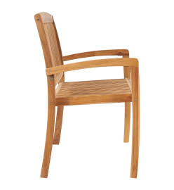 Banc 2 places empilable de jardin 128,5 cm Bois de teck solide