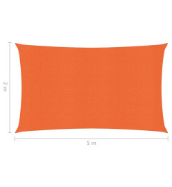 Voile d'ombrage 160 g/m² Orange 2x5 m PEHD