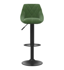 Tabourets de bar lot de 2 vert foncé velours