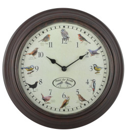 Esschert Design Horloge avec sons d'oiseaux