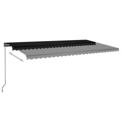 Auvent automatique capteur de vent et LED 600x350 cm Anthracite