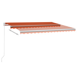 Auvent automatique capteur de vent LED 4,5x3,5 m Orange marron