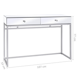 Table console miroir Acier et verre 107 x 33 x 77 cm