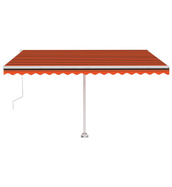 Auvent automatique capteur de vent LED 450x350 cm Orange marron