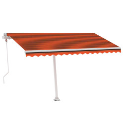 Auvent automatique capteur de vent LED 450x350 cm Orange marron