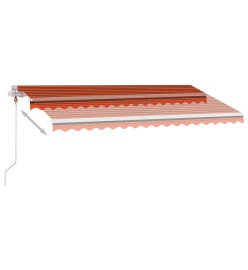 Auvent automatique capteur de vent LED 450x350 cm Orange marron