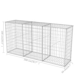 Panier de gabion Acier galvanisé 200x50x100 cm